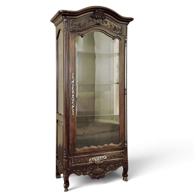 19th Century Country French Walnut Vitrine For Sale In Dallas - Image 6 of 18