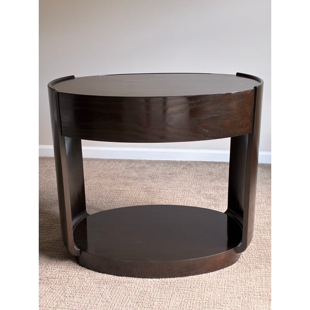 Wood Pair of Barbara Barry for McGuire Modern Oval Nightstands / End Tables For Sale - Image 7 of 12