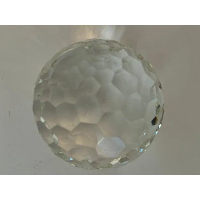 Mid 20th Century Large Cut Crystal Multi-Faceted Paperweight For Sale - Image 5 of 13