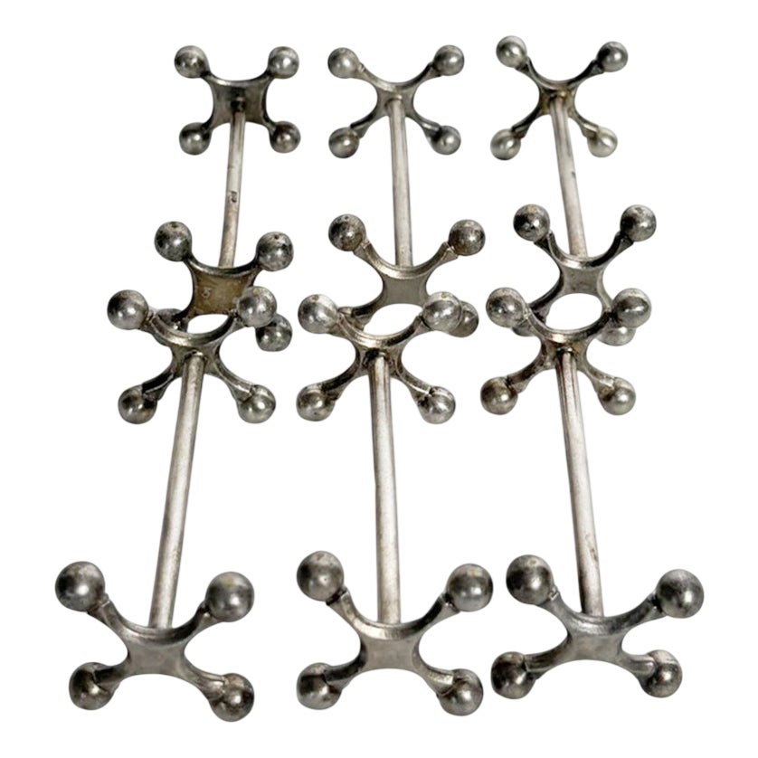 Vintage Metal Knife Rests, France, 1970, Set of 6 | Chairish