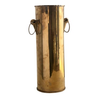 Hollywood Regency Brass Umbrella Stand For Sale
