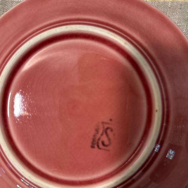 Blush Vintage Secla Pink Cabbage Bread/Dessert Plates, Made in Portugal- Set of 3 For Sale - Image 8 of 8