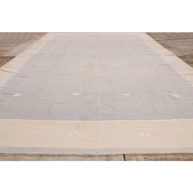 Vintage Indian Dhurrie Rug, 08'02 X 14'02 For Sale - Image 9 of 10