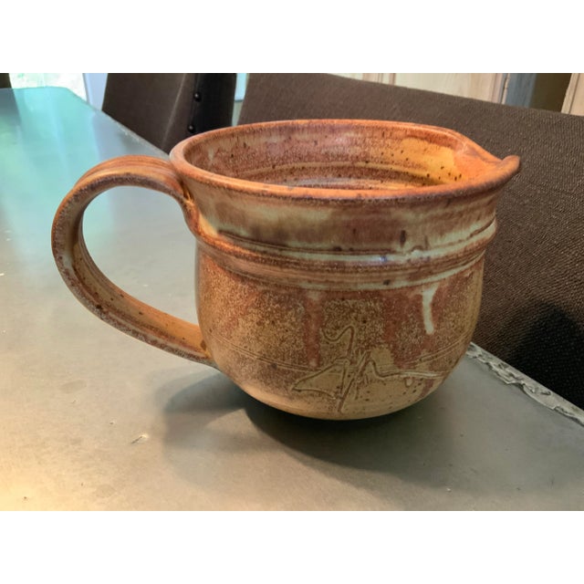 Vintage Chris Davis Medium Functional Pottery Pitcher For Sale - Image 4 of 10