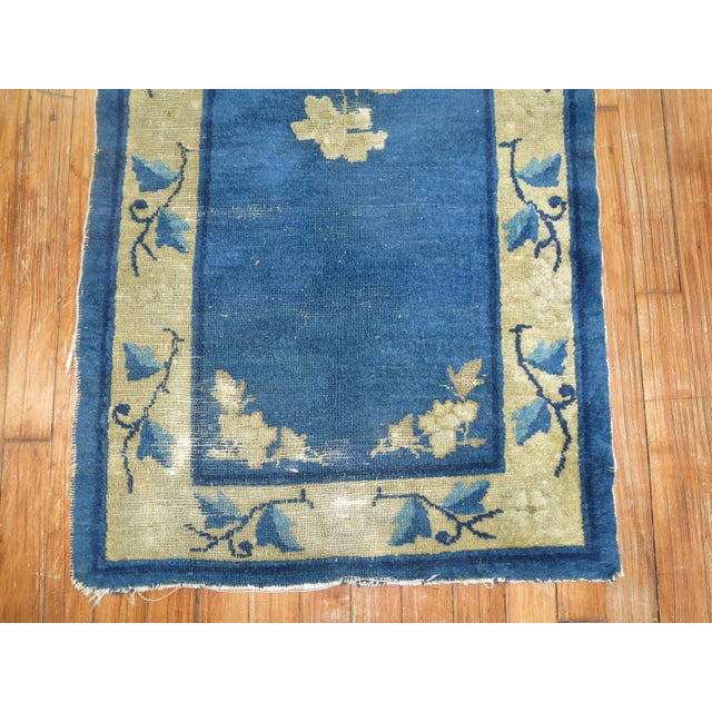 1940s Zabihi Collection Blue Chinese Small Rug - 2'1" x 3'8" For Sale - Image 9 of 18