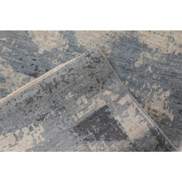 Textile Contemporary Hand-Knotted Abstract Wool Rug in Cool Tones by Doris Leslie Blau For Sale - Image 7 of 7