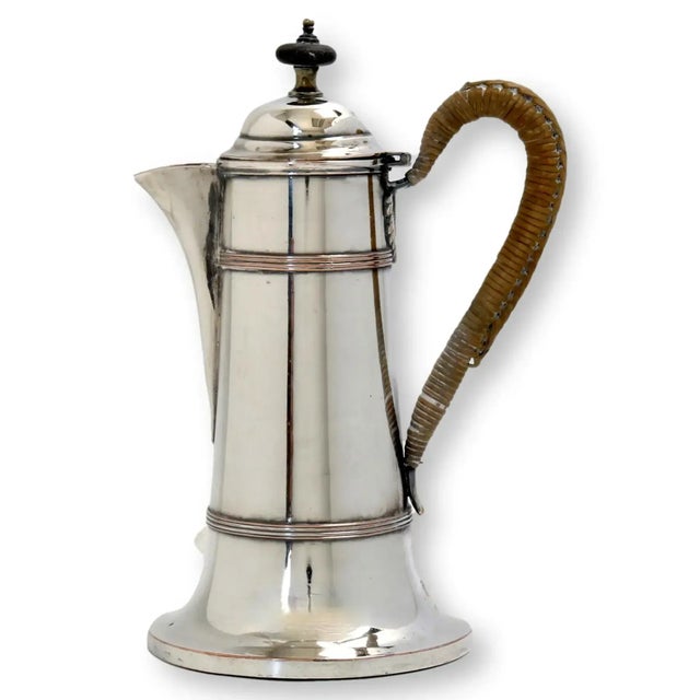 English Antique English Silverplate Single-Serve Coffee Pot For Sale - Image 3 of 4
