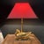 Vintage 1970s elegant solid brass duck table lamp. The duck is mounted on thick clear acrylic slab base. This glamorous...
