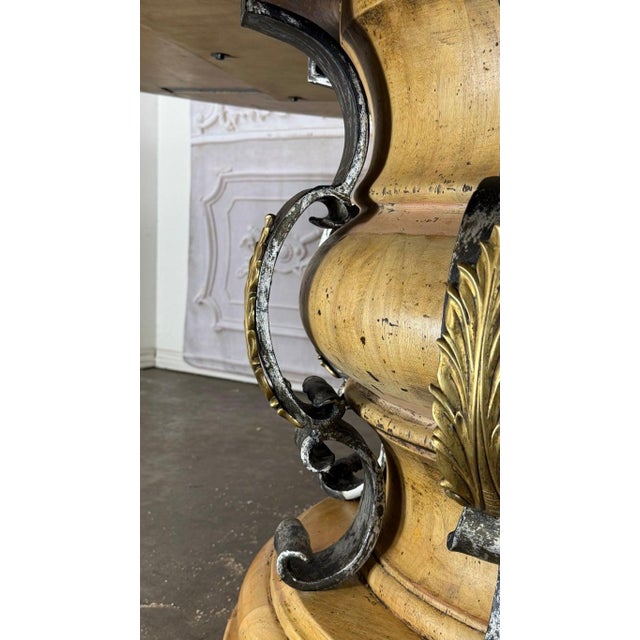 Camel French Neoclassical Dining Table- Acanthus Pedestal For Sale - Image 8 of 18