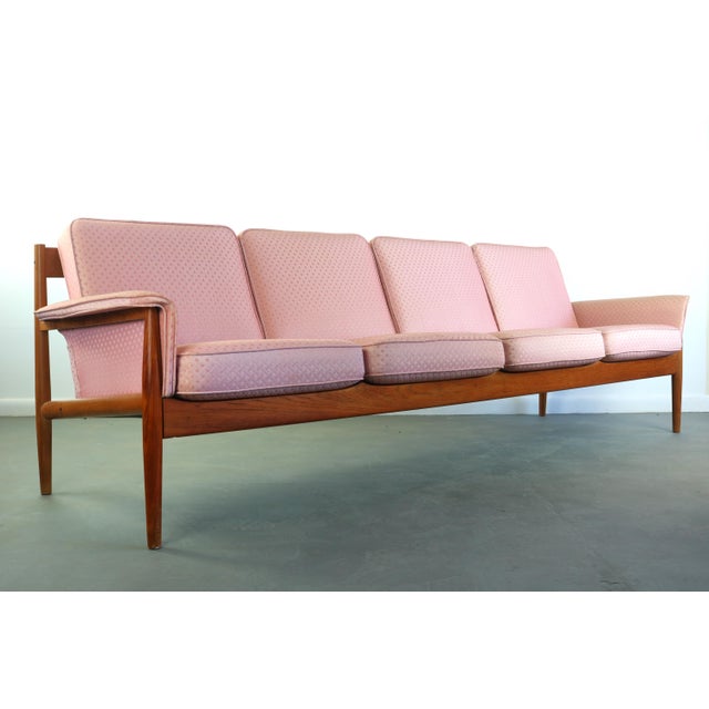 Light Pink 8 Ft. Long Grete Jalk for France and Son Four Seat Sofa, Denmark For Sale - Image 8 of 8