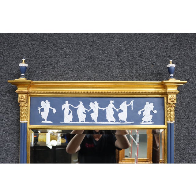 Carvers' Guild Wedgewood Pillar Mirror For Sale - Image 10 of 10