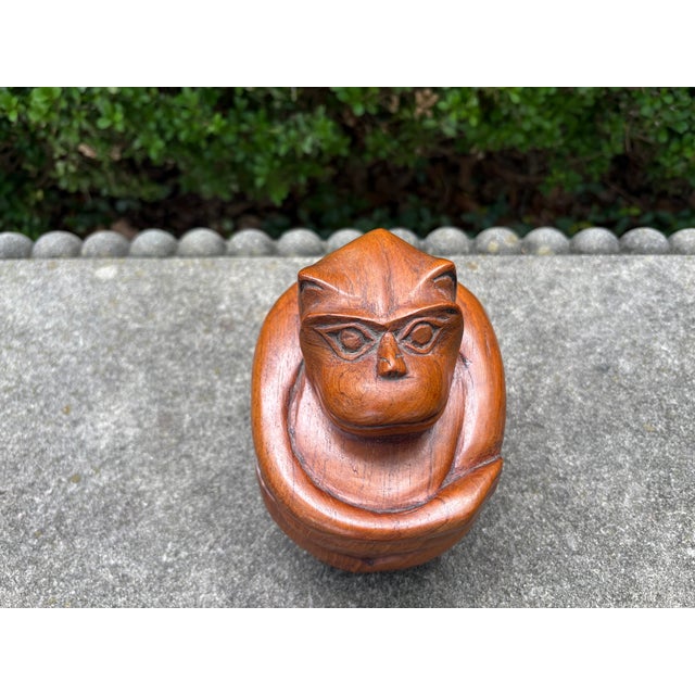 1930's Carved Monkey Box For Sale - Image 4 of 9