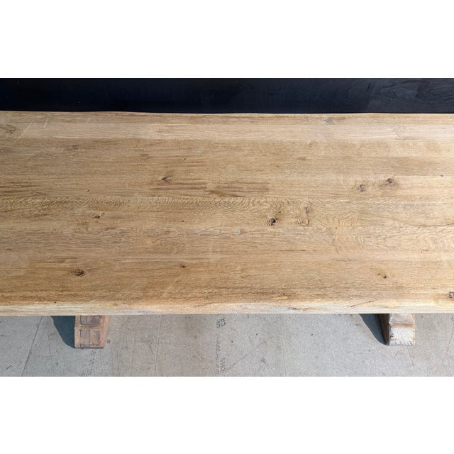 Large French Farmhouse Dining Table in Oak, 1920 For Sale - Image 6 of 16