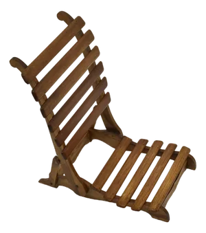 Small Folding Beach Chair in Beech Wood, 1950