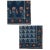 The Delta pattern features a striped triangular pattern in off-white and light indigo set against a deep indigo blue...