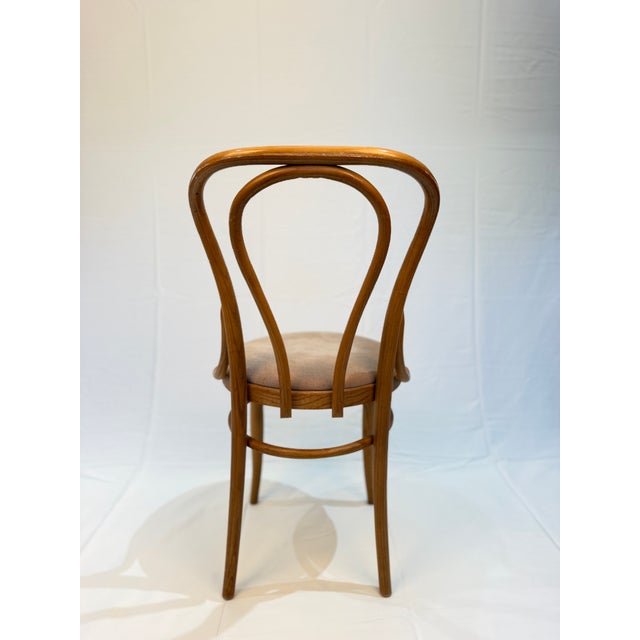 Thornet Vintage Thonet Bentwood Café Chair With Upholstered Seat and Original Labels For Sale - Image 4 of 10