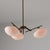 Italian Brass Pendant Light with Three Opaline Glass Shades, 1950s For Sale - Image 6 of 8