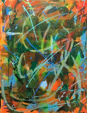 Intuitive Abstract Painting on Stretched Canvas
