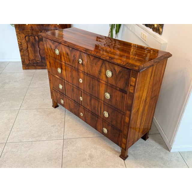 Biedermeier Chest of Drawers in Walnut For Sale - Image 9 of 17