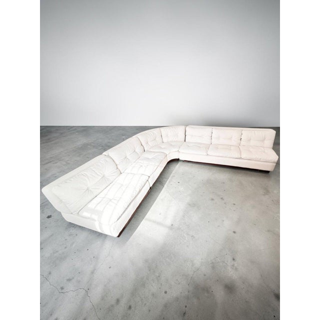 Mid-Century Modern Modular Sofa in Ecru Bouclé Linen from Saporiti Italia, 1970 For Sale - Image 3 of 14