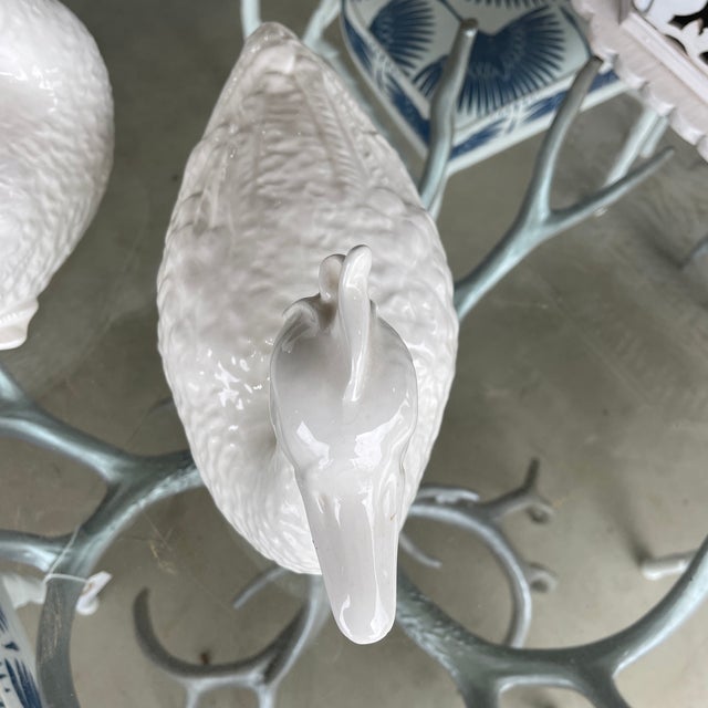Pair of Mid 20th Century Blanc De Chine Ducks by Este Ceramiche for Tiffany and Co For Sale - Image 6 of 9