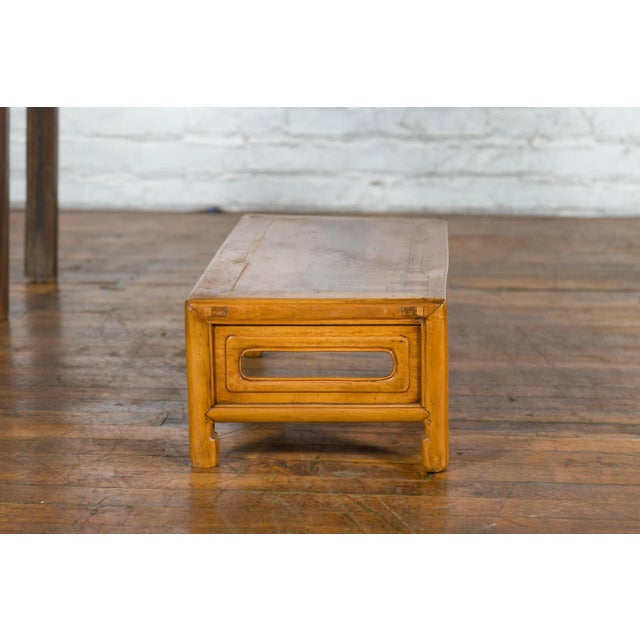 Vintage Chinese Horse Hoof Feet & Pierced Side Low Kang Table For Sale - Image 12 of 13