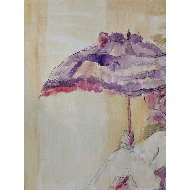 Ecru Abstract Bohemian Chic “New Orleans” Original Ink and Watercolor Painting Artwork by Naomi Ernest For Sale - Image 8 of 15