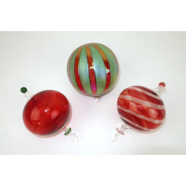 Glass Eye Studio Art Glass Christmas Holiday Ornaments, Set of 3 For Sale In Atlanta - Image 6 of 10