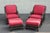 High Quality Pair of Outdoor Patio Woven Lounge Chairs and Matching Ottomans with Custom Upholstered Cushions