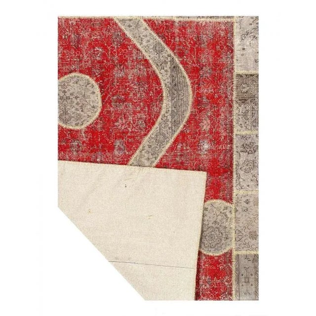 Modern Pasargad Red Turkish Patchwork For Sale - Image 3 of 3