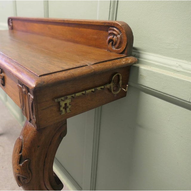 Carved Oak Console Table For Sale - Image 3 of 7