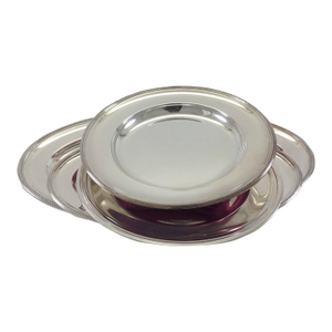 1960 Vintage Mappin & Webb Set of 4 Piece Exceptional Quality Silver Platters With Bead & Plain Pattern, Applied Border.