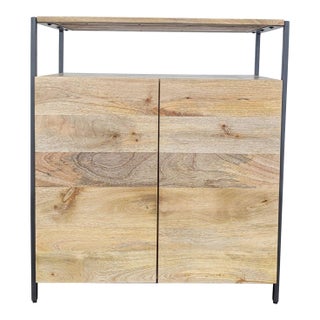 West Elm Industrial Storage Entry Cabinet For Sale
