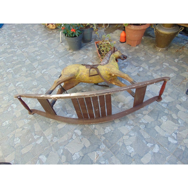 19th Century Wooden Rocking Horse For Sale - Image 11 of 16