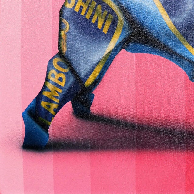 Pop Art Figurative Origami Playful Colorful "Honor and Lambo" Original Artwork by Emilio Rama For Sale - Image 4 of 10