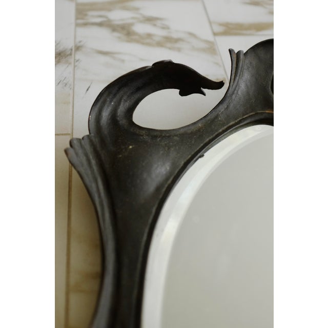 1910s Early 20th Century Wrought Iron Wall Mirror For Sale - Image 5 of 10
