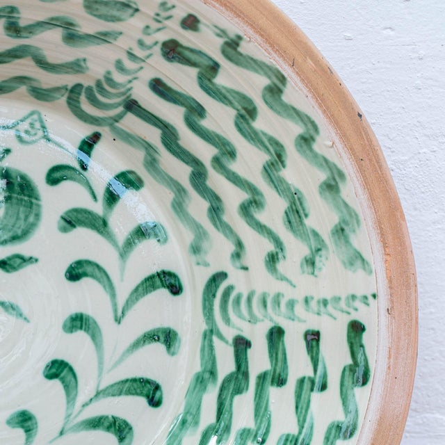 Spanish Revival Hand-Painted Ceramic Lebrillo Wall Bowl with Pomegranate from Fajalauza, Granada, 2010s For Sale - Image 6 of 14