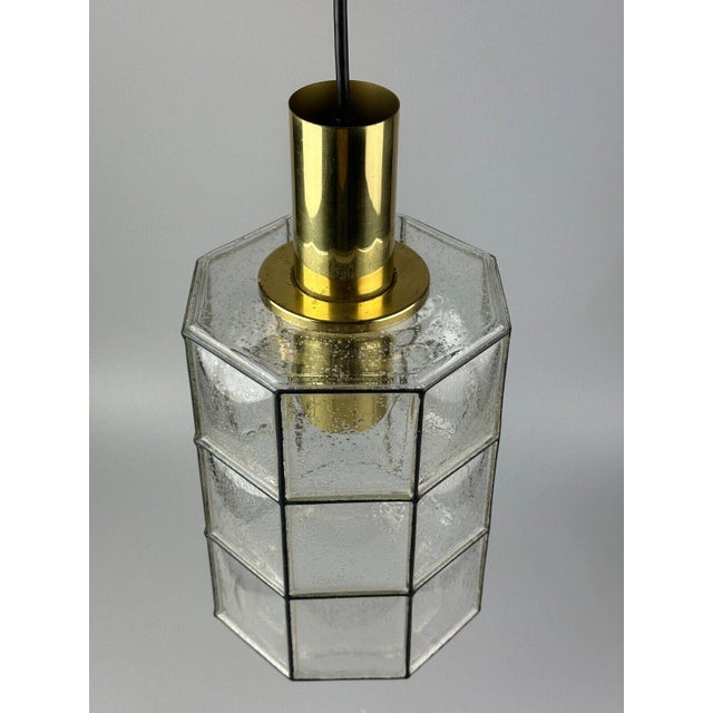 Space Age Ceiling Lamp in Glass and Brass from Glashütte Limburg, Germany, 1960s-1970s For Sale - Image 17 of 18