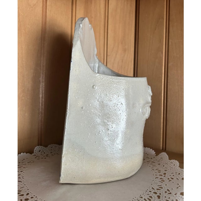 Late 20th Century Vintage Jon Carlos Lopez Pottery Glazed Wine Bottle Holder Lion Head For Sale - Image 4 of 7