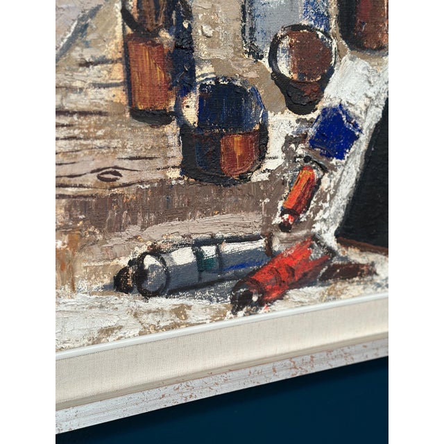 Eric Lundberg, The Work Table Atelier, 1960s, Oil on Canvas For Sale - Image 10 of 18