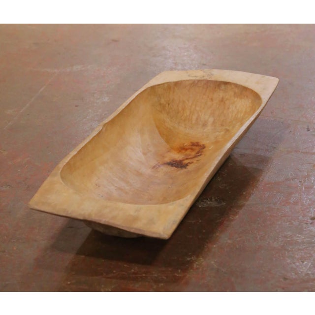 Early 20th Century English Hand-Carved Elm Dough Bowl For Sale - Image 4 of 8