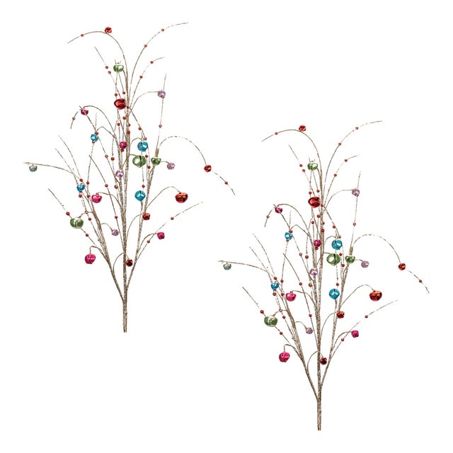 Kenneth Ludwig Chicago Jingle Bell Spray (Set of 2) For Sale - Image 4 of 4