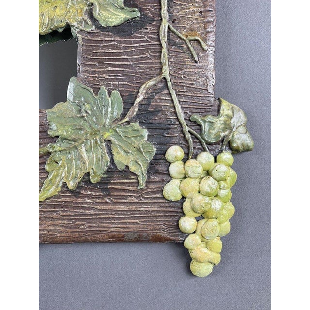 Rustic Carved Wooden Mirror with Vine Decoration, 20th Century For Sale - Image 3 of 4