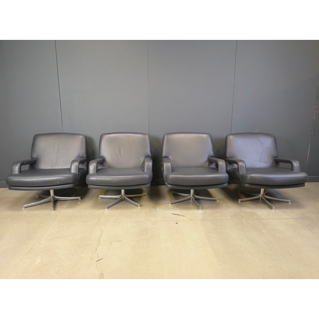 Swivel Chairs by Bernd Munzebrock for Walter Knoll, 1970s, Set of 4 For Sale - Image 12 of 12