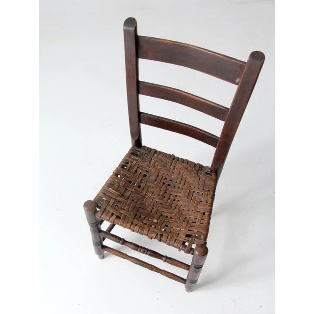 19th Century Antique Woven Seat Chair For Sale - Image 5 of 12