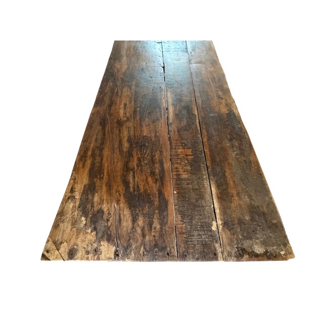 Wood Vintage Rustic Reclaimed Wood Indian Wedding Banquet Table For Sale - Image 7 of 9