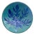 Vintage Blue Leaf Pottery Bowl For Sale