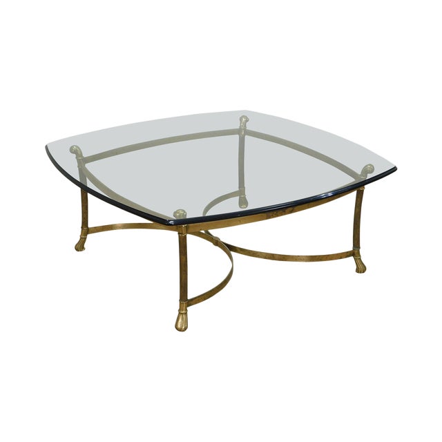 Vintage Brass Base Glass Top Coffee Table Chairish