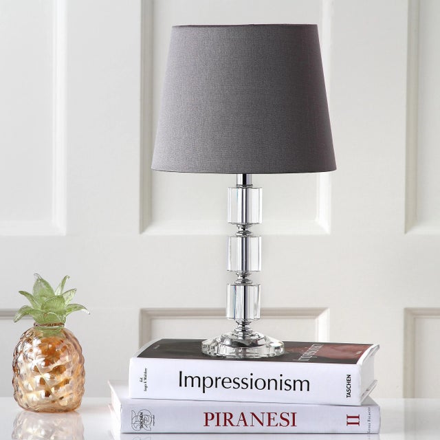 Daryl 16 Inch H Crystal Cube Table Lamp in Clear - a Pair For Sale - Image 4 of 8