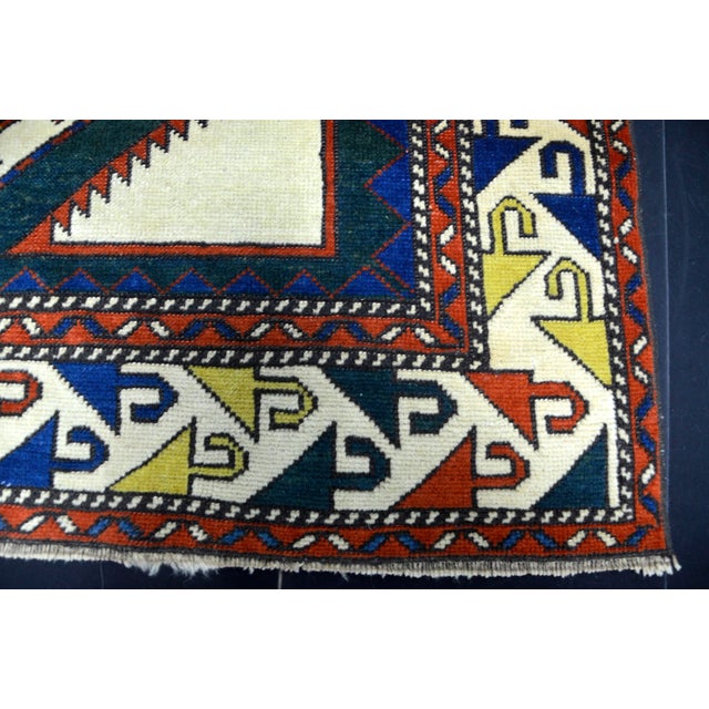 Textile Vintage Tribal Turkish Hand Knotted Multicolor Rug For Sale - Image 7 of 10